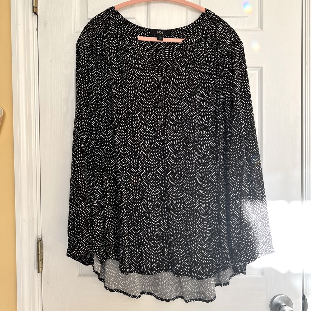 Ellos tunic Black with white dot pattern 24